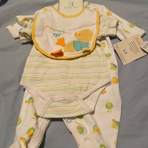 Vitamins Baby 3 Piece set: Bib, Overall One Piece, and Footie Piece